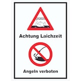 thumbnail of Achtung Laichzeit Angeln verboten hochkant Schild A6 (105x148mm)