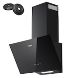 thumbnail of CIARRA Hotte Aspirante Inclinée 60cm 350m3/h 3 Vitesses A++ Recyclage ou Evacuation Verre Noir VM6750CB