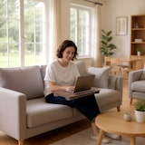 thumbnail of Relaxdays Laptopkissen mit Handyhalter, BxT: 42 x 32 cm, Laptopunterlage für Bett & Sofa, Laptop Knietablett, braun/grau