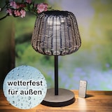 thumbnail of LED Garten Tischlampe Korboptik Rattanoptik dimmbar aufladbar Fernb.
