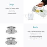 thumbnail of Intirilife Karaffe in KLAR - 1,5 Krug mit Henkel und Deckel hitzebeständig geeignet für heiße und kalte Getränke, Tee, Kaffee, Wasser uvm.