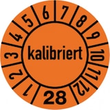 thumbnail of Dreifke® Jahresprüfplakette, kalibriert, orange/schwarz, Folie, - 10 mm Folie selbstklebend, 10 St