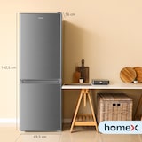 thumbnail of homeX Kühlschrank mit Gefrierfach | Kühl-Gefrierkombination freistehend | 173 Liter Nutzinhalt | CFS1110-S silber