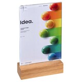 thumbnail of EXACOMPTA Porta-avvisi da tavolo con base in legno per formato A6, cod. 86258D in PMMA (acrilico) resistente ai raggi UV. Confezione da 10 pezzi.