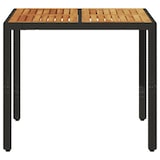 thumbnail of vidaXL Gartentisch mit Holzplatte Schwarz 90x90x75 cm Poly Rattan