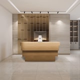 thumbnail of Empfangstheke, Moderne Bar, Rezeption, Service-Theke, Restaurantbar, Tisch, Theke, Besucherempfang 160cm【Taijie 160】