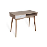 thumbnail of Escritorio 74590 RETRO de melamina blanca con cajón y cajonera, de HERDASA.