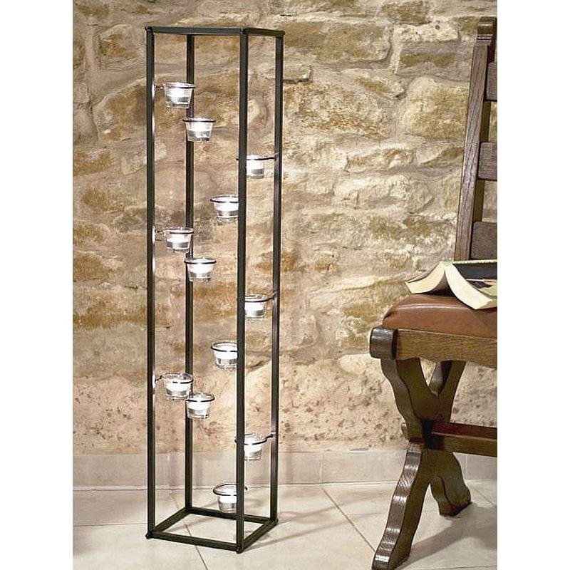Lichtsäule Teelichthalter 100 cm Teelicht Ständer für 12 Teelichter Kerzenhalter