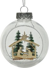 thumbnail of 1 Weihnachtskugeln 8cm Kunststoff Weihnachtskrippe Christbaumkugeln klar weiß