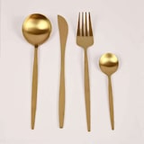 thumbnail of Solycarpa Set 4 Cubiertos Dorados Mate Elegant Ouira – Acero Inoxidable 18/10, acabado elegante para bodas y eventos