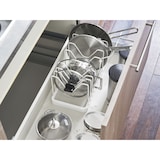 thumbnail of Yamazaki Home Kochtopf Deckelhalter Organizer Aufbewahrung für Topf und Deckel verstellbar weiß 03840