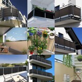 thumbnail of NYVI Polyrattan Balkon Sichtschutz Privafence - Balkonbespannung - UV-fest, Witterungsbeständig, Blickdicht 500x90 cm Beige