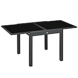 thumbnail of mesa de jardín extensible de aluminio mesa de comedor rectangular con encimera de vidrio templado carga 50 kg para terraza 80-160x80x75 cm