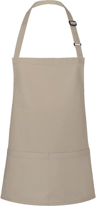 Short Bib Apron Basic with Buckle and Pocket: One Size / Sand