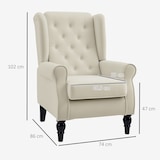 thumbnail of HOMCOM Poltrona da Salotto in Tessuto Imbottita e Trapuntata Crema