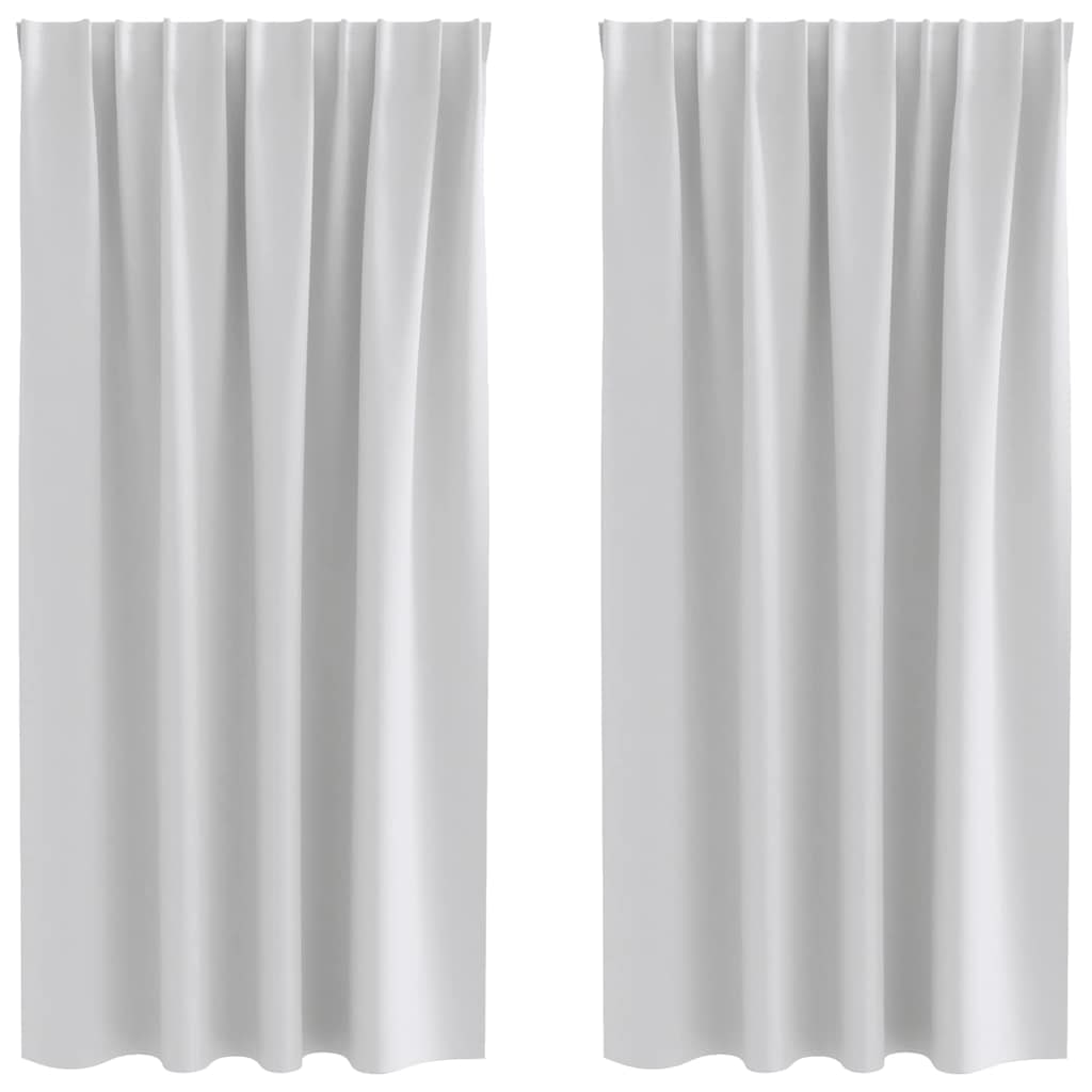 vidaXL Verdunkelungs-Vorhänge mit Ringen 2 pcs Hellgrau 175 x 140 cm