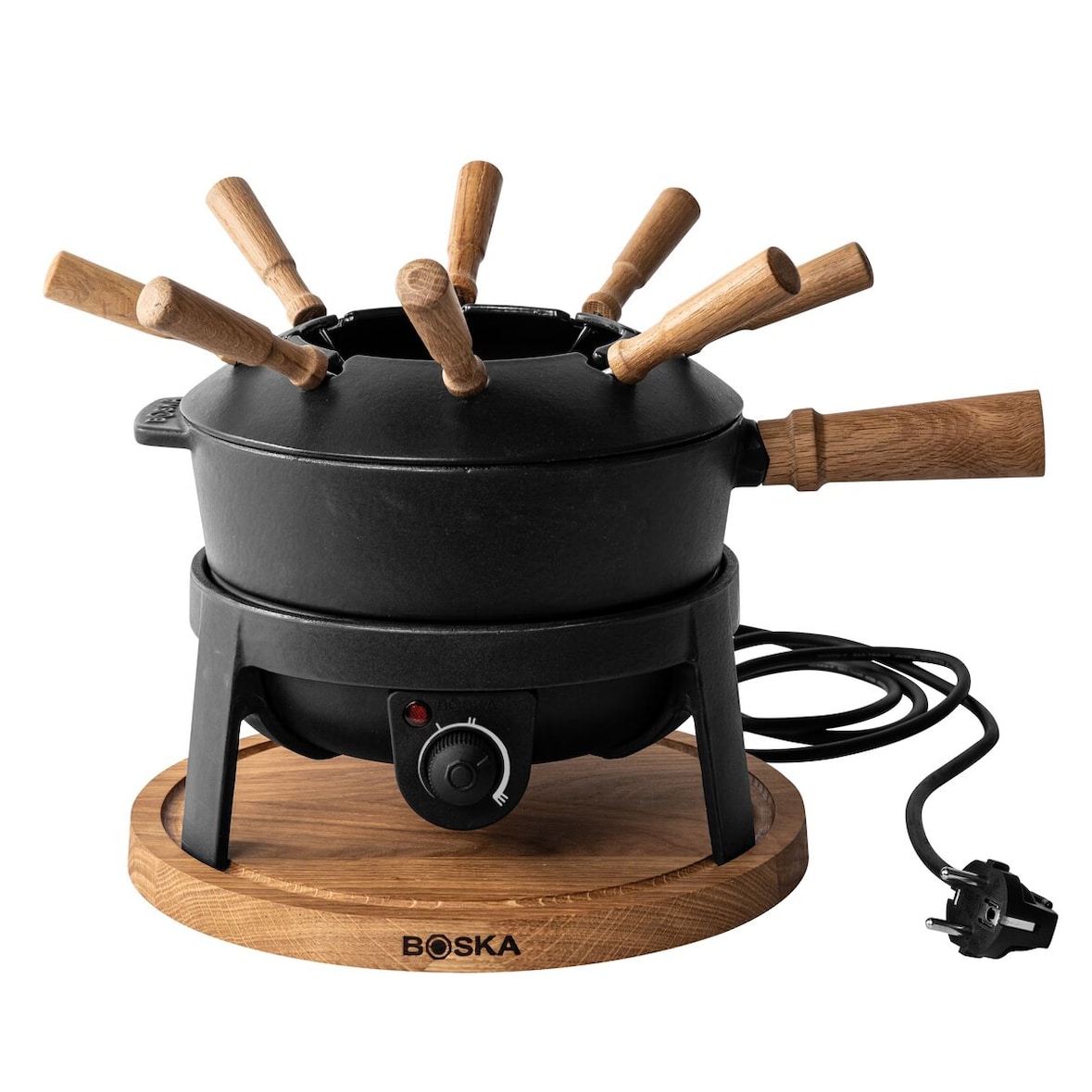 Boska Elektrisches Fondue-Set Pro / Für Fondues aller Art / 8 Personen / Stilvolles Gusseisen / Extralanges Kabel