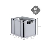 thumbnail of Eurobox NextGen Color, HxBxT 32x30x40cm, 30 Liter, Griffe schwarz offen, Grau, Eurobehälter, Transportbehälter