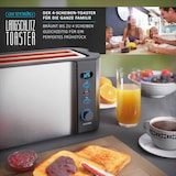 thumbnail of Arendo Toaster für 4 Scheiben, 1500W, Langschlitz, Wärmeisoliert, Brötchenaufsatz, Display, silber/schwarz