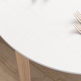 thumbnail of Standard-Esstisch Holz Weiß Ø75x76 cm, runder Tisch im Landhausstil für 2 Personen, platzsparend
