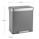 thumbnail of SVITA LT2X30 Mülleimer 60l Treteimer Tretmülleimer Abfalleimer 2 Fächer freistehend mit Deckel inkl. Inneneimer Schwarz