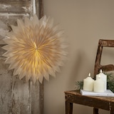 thumbnail of Papierstern Eisblume Weihnachtsstern Faltstern 50cm Dekostern Leuchtstern beige