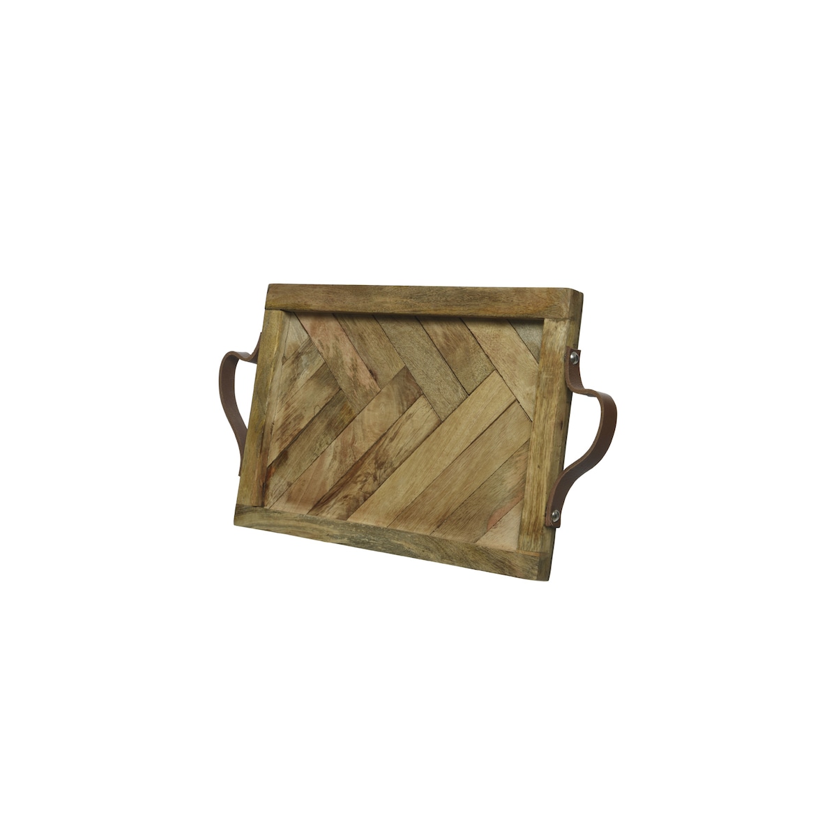 Tablett Holz natur Kerzentablett Serviertablett rechteckig Mangoholz Deko 41cm