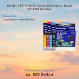 thumbnail of 4er Set D&C Tinte für Epson Expression Home XP-4100 Drucker