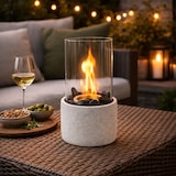 thumbnail of Bio-ethanol Tafelhaard met Glazen Cilinder – Inclusief Zwarte Decoratie Stenen & Doofplaat – 3,3 Kg - 16,5 x 16,5 x 34 cm