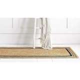 thumbnail of Alfombra de Yute Natural Trenzado Rectangular Beige con Negro 100% Hecho a Mano (60x110cm Beige/Negro)