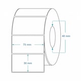 thumbnail of Rollos de etiquetas térmicas ZINTA 70x30mm, 1255 etiquetas/rollo