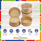 thumbnail of DayBays 1200 Stk. Salatschalen 1100 ml Salatbox Kombi 184x161x56 mm mit Deckel Kraft Braun Rund