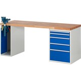 thumbnail of PROREGAL Werkbank Serie 7000 - Modell 7511 | HxBxT 84x200x70cm | 5x Schublade + 1x Schrank | Schubladenmaße 1x60 + 1x90 + 2x150 + 1x270mm