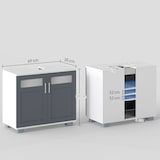 thumbnail of kleankin Móvel para Lavatório Pousar com 2 Portas com Vidro Temperado e Prateleira Ajustável 69x35x59 cm Branco e Cinza