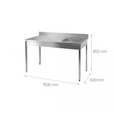 thumbnail of Mesa Chef con Fregadero de Acero INOX para Hostelería 1500 MCH