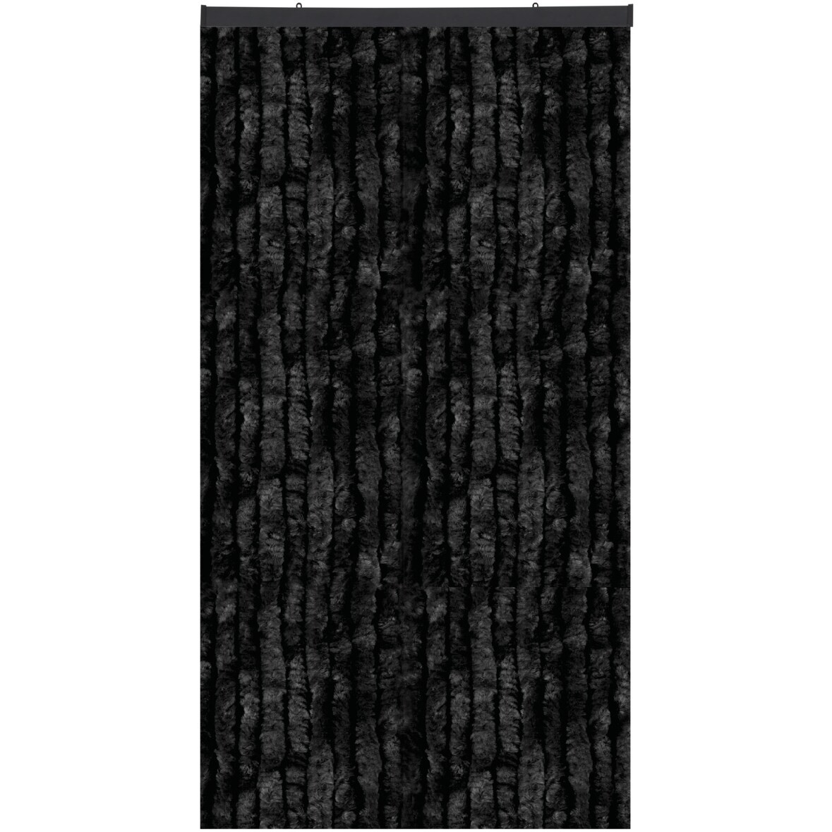 Flauschvorhang 160x185 cm Unistreifen schwarz