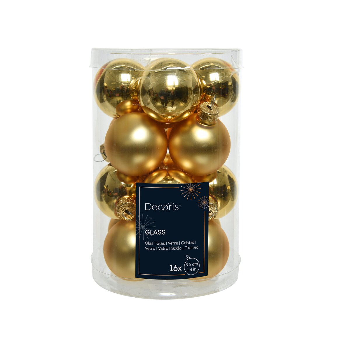 16 Weihnachtskugeln 35mm Glas Christbaumkugeln Weihnachtsbaumkugeln gold