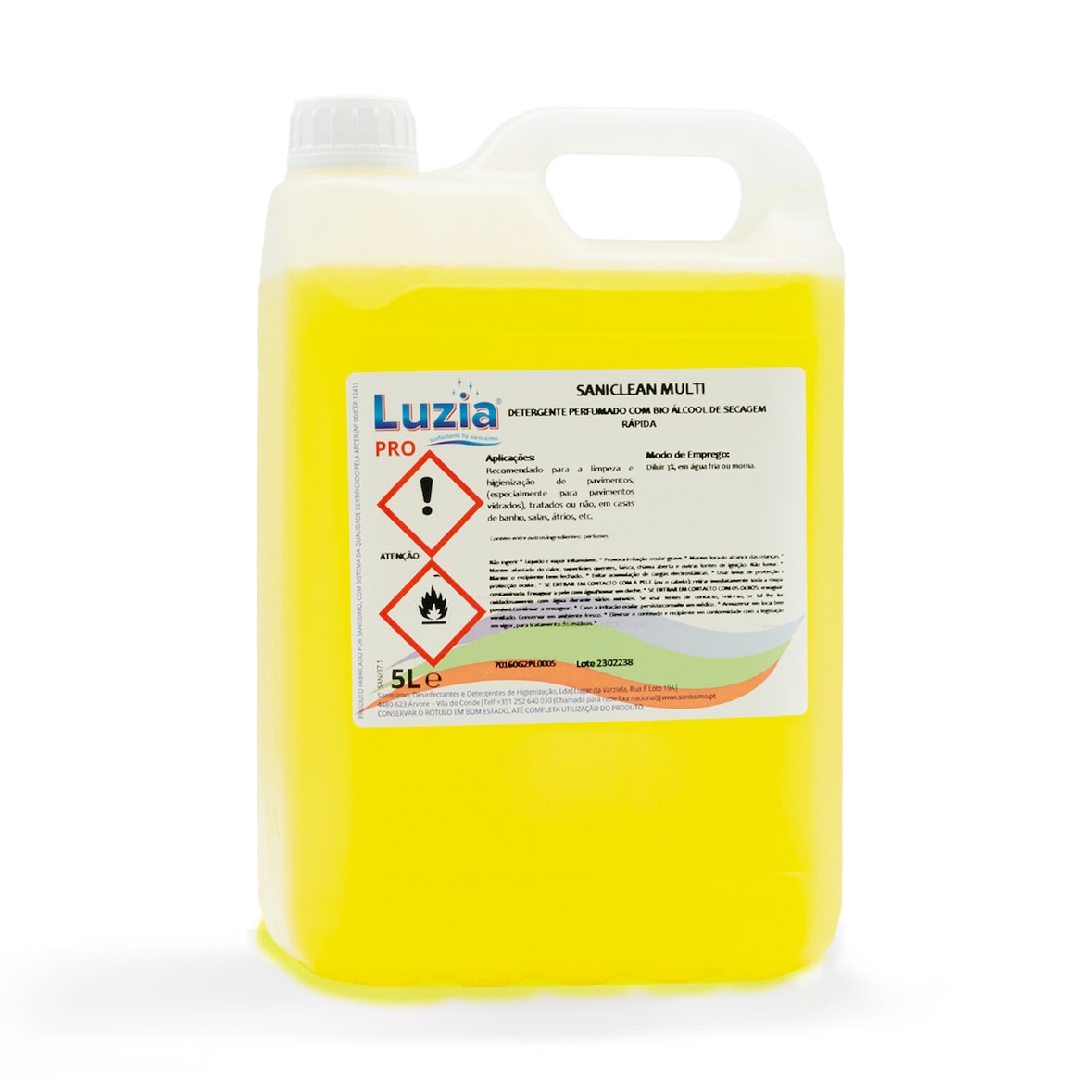 SANICLEAN MULTI - Detergente Perfumado c/ Bio Álcool de Secagem Rápida - 5litros