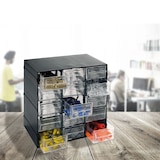 thumbnail of Aufbewahrungseinheit aus Kunststoff L 228 x B 140 x H 190 mm mit 15 transparenten Schubladen