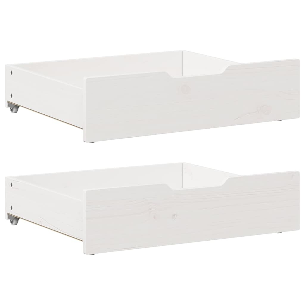vidaXL Bettschubladen 2 Stk. Weiß 65x55x17 cm Massivholz Kiefer