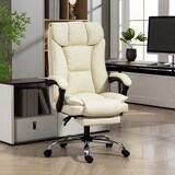 thumbnail of HOMCOM silla de escritorio giratoria con reposapiés, con respaldo reclinable, acolchado grueso, tapizada en cuero sintético, altura ajustable