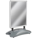 thumbnail of A1 Werbeaufsteller, doppelseitig mit Fußtank und 2 Folien - grau