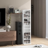 thumbnail of HOMCOM estantería para CDs y DVDs soportes para CD estrechos con 9 compartimentos estantes ajustables para salón oficina 33x24x140 cm blanco