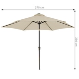 thumbnail of Kingsleeve Sonnenschirm 270 cm mit LED Beleuchtung UV Schutz 80+ Schutzhülle Solar Neigbar Kurbel Beige