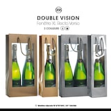 thumbnail of Bolsa de 2 botellas de doble ventana XL kraft marrón con asas de cordón por 100 - Gimex