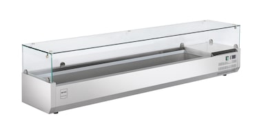 METRO PROFESSIONAL Sovrastruttura refrigerata GHS2200, acciaio inox/vetro, 200 x 39.5 x 47.5 cm, 73 L, 135 W, compatibile con GPT3100, argento