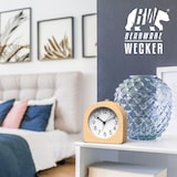 thumbnail of BEARWARE Wecker analog ohne Ticken - halbrund - Holz hell - Retro Design - beleuchtetes Ziffernblatt mit Licht - lautlos - Reisewecker - Weckton