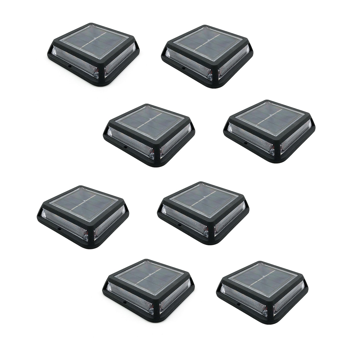 Lumisky 8 Balise solaires carrées QUADRY 12cm 60LM Acier Noir