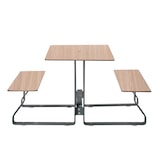 thumbnail of Euroterrasse Table+assises hysope 4pl l1180mm rectangle tp diam50 metal gris 7016 hpl chene clair