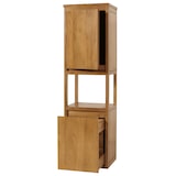 thumbnail of Teak-Hochschrank HWC-M71, Badschrank Badregal Badezimmer, hochwertiges B-Grade-Teak (Kernholz, 20-30 Jahre), 141x41x36cm